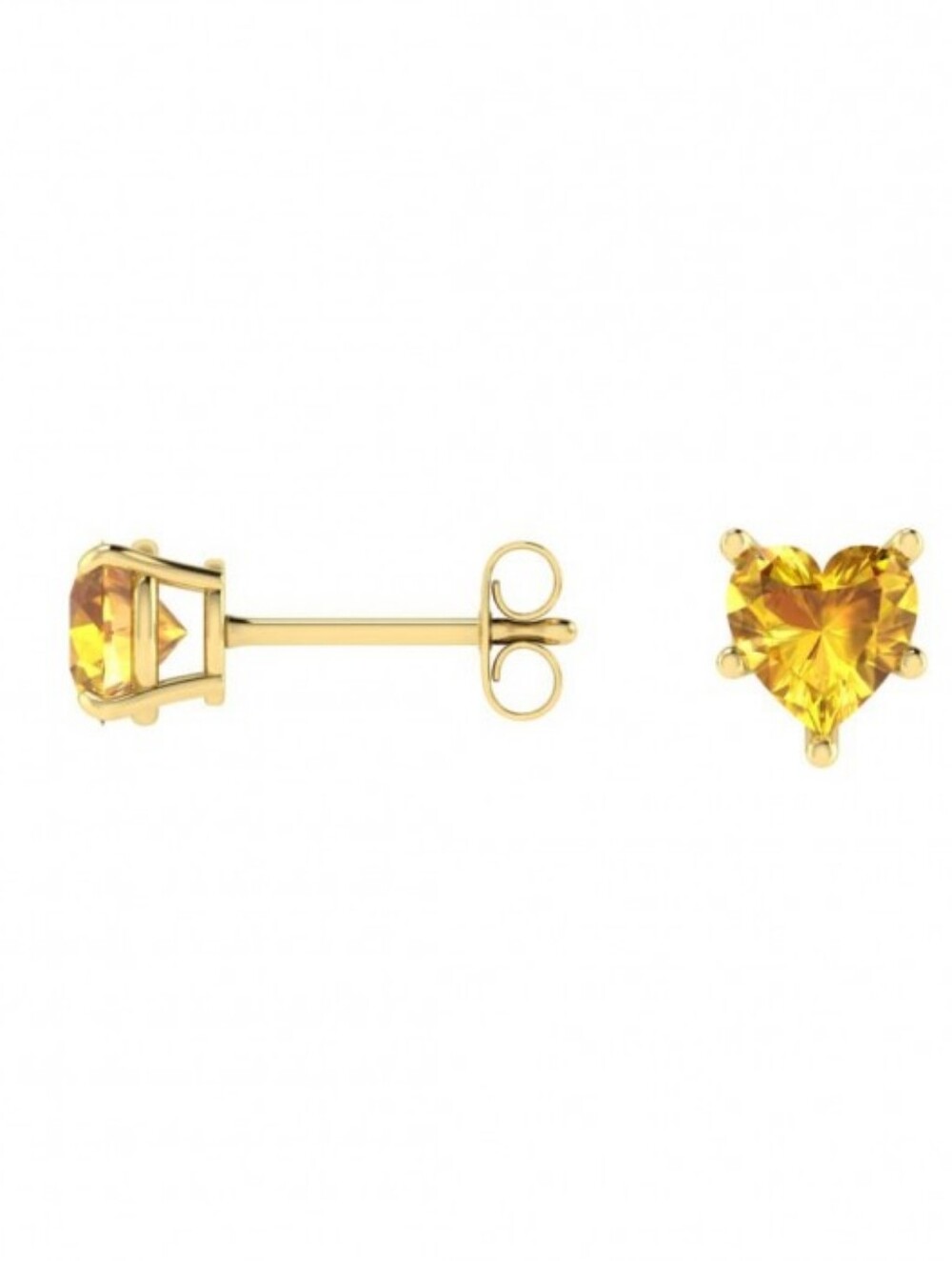 Golden Topaz Heart Shaped Earrings